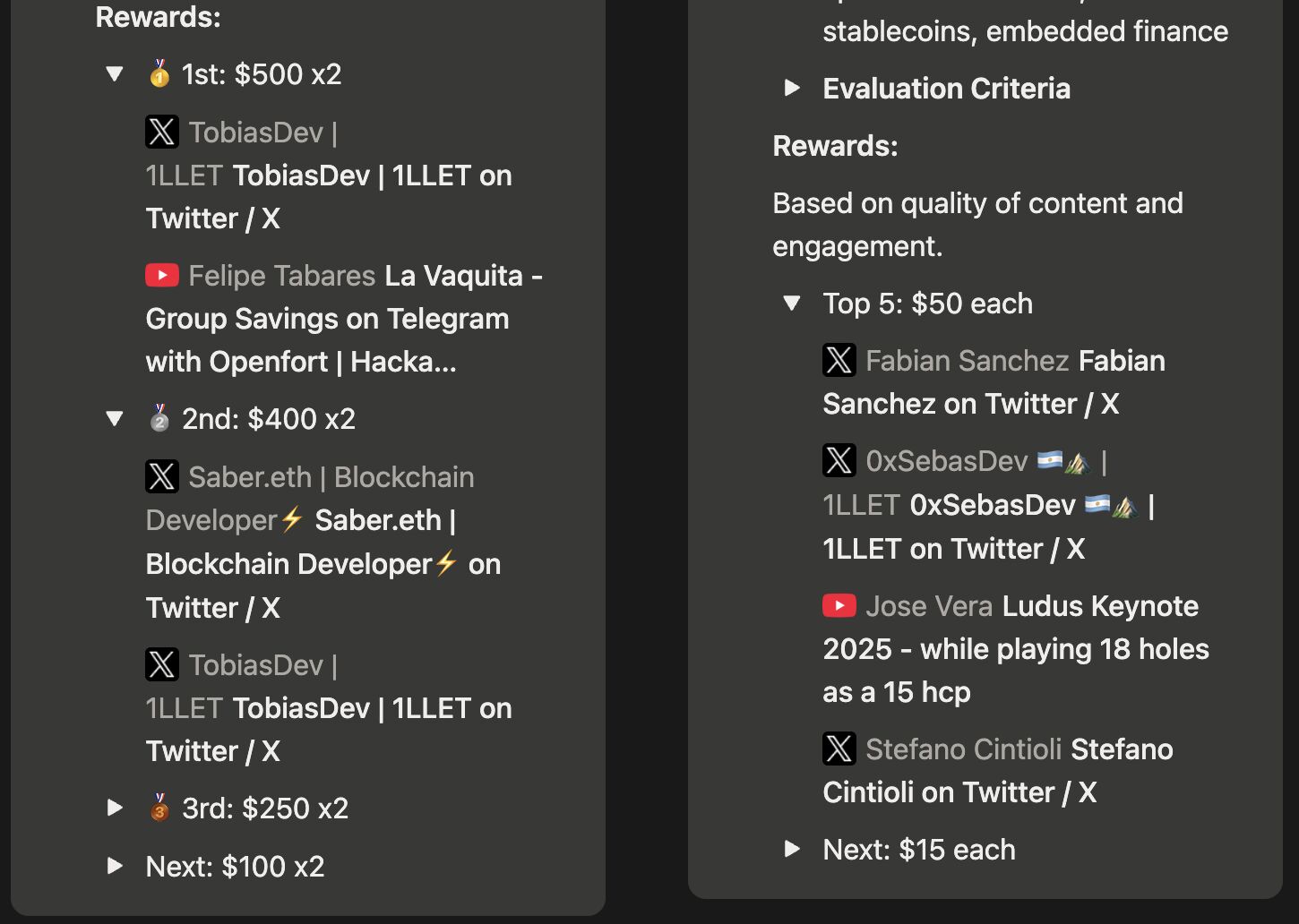 1er y 2do Puesto - Openfort Builder Bounties